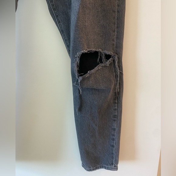 Levis 501 S High-Rise Grunge Button Fly Distressed Black Jeans W27 L28 - Picture 7 of 11